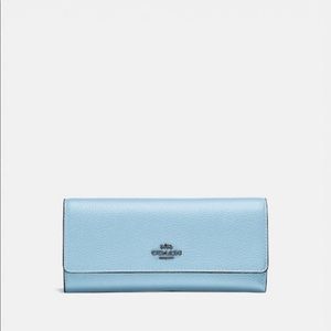 New Coach Blue & Silver soft trifold wallet